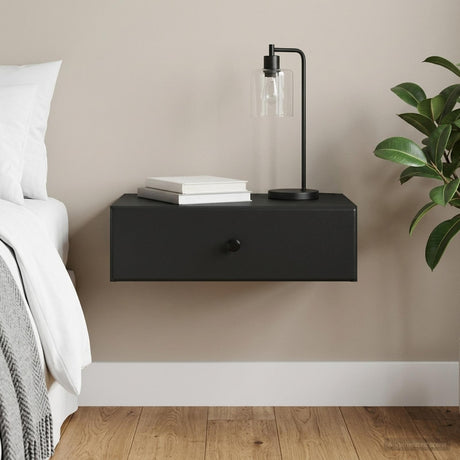 Vidaxl wandmontage zijtafel zwart 59 x 34,5 x 17 cm bewerkt hout