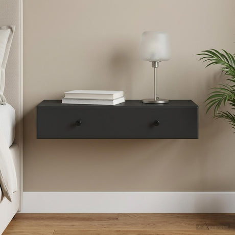Vidaxl wandmontage zijtafel zwart 87,5 x 34,5 x 17 cm bewerkt hout
