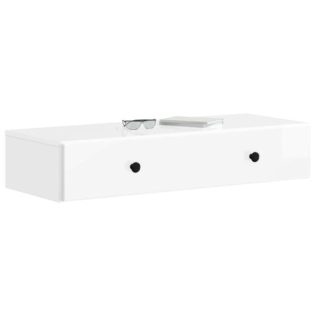 Vidaxl wandmontage zijtafel hoogglans wit 87,5 x 34,5 x 17 cm