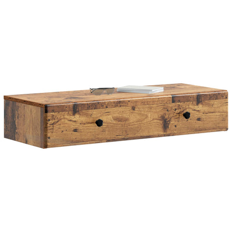 Vidaxl wandmontage zijtafel oud hout 87,5 x 34,5 x 17 cm bewerkt hout
