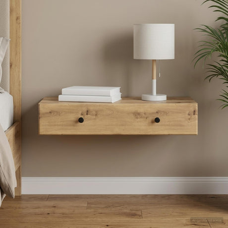 Vidaxl wandmontage zijtafel 87,5 x 34,5 x 17 cm bewerkt hout