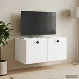 Vidaxl wandbeugel tv-kast 59,5 x 41 x 30 cm wit bewerkt hout
