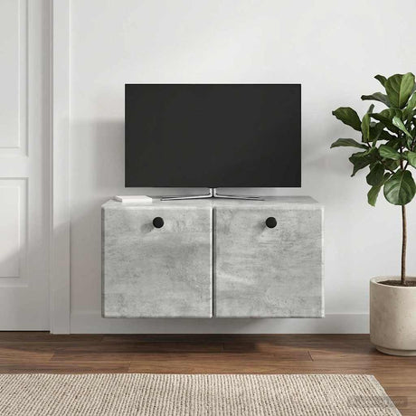Vidaxl wandbeugel tv-kast 59,5 x 41 x 30 cm betongrijs bewerkt hout