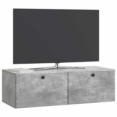 Vidaxl wandbeugel tv-kast 98 x 41 x 30 cm betongrijs bewerkt hout