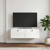 Vidaxl wandbeugel tv-kast 98 x 41 x 30 cm hoogglans wit bewerkt hout