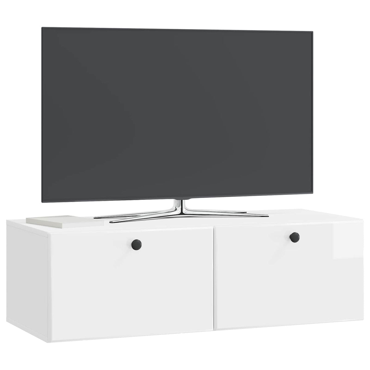 Vidaxl wandbeugel tv-kast 98 x 41 x 30 cm hoogglans wit bewerkt hout
