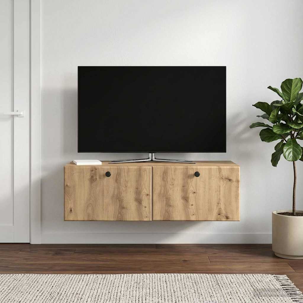 Vidaxl wandbeugel tv-kast 98 x 41 x 30 cm artisanaal eiken