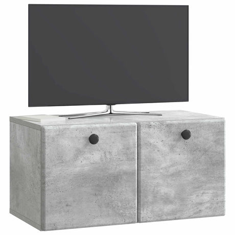 Vidaxl wandbeugel tv-kast 59,5 x 31 x 30 cm betongrijs bewerkt hout