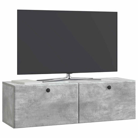 Vidaxl wandbeugel tv-kast 98 x 31 x 30 cm betongrijs bewerkt hout