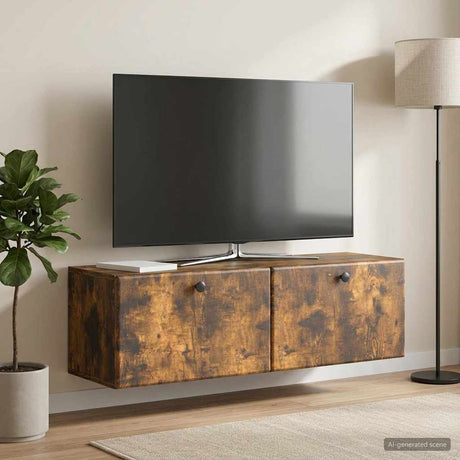 Vidaxl wandbeugel tv-kast 98 x 31 x 30 cm gerookt eiken bewerkt hout