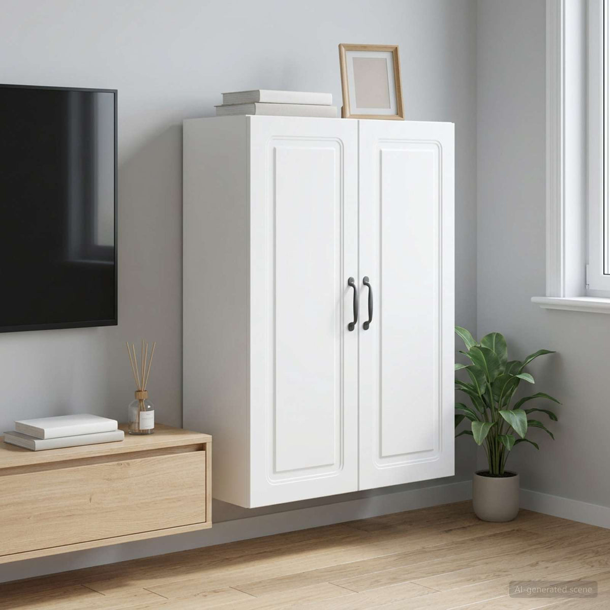 Vidaxl wandkast 66 x 34,5 x 90 cm bewerkt hout wit