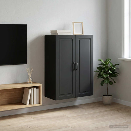 Vidaxl wandkast 66 x 34,5 x 90 cm bewerkt hout zwart