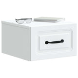 Vidaxl wandbeugel bedkast met lade wit 34,5 x 33 x 20 cm bewerkt hout