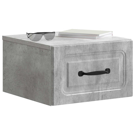 Vidaxl wandbeugel bedkast betongrijs 34,5 x 33 x 20 cm bewerkt hout