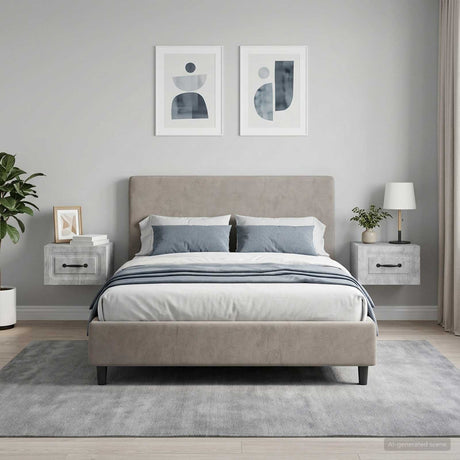 Vidaxl wandbeugel bedkast 2 st betongrijs 34,5 x 33 x 20 cm