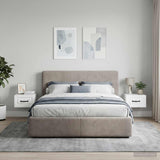 Vidaxl wandbeugel bedkast 2 st hoogglans wit 34,5 x 33 x 20 cm