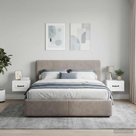 Vidaxl wandbeugel bedkast 2 st hoogglans wit 34,5 x 33 x 20 cm