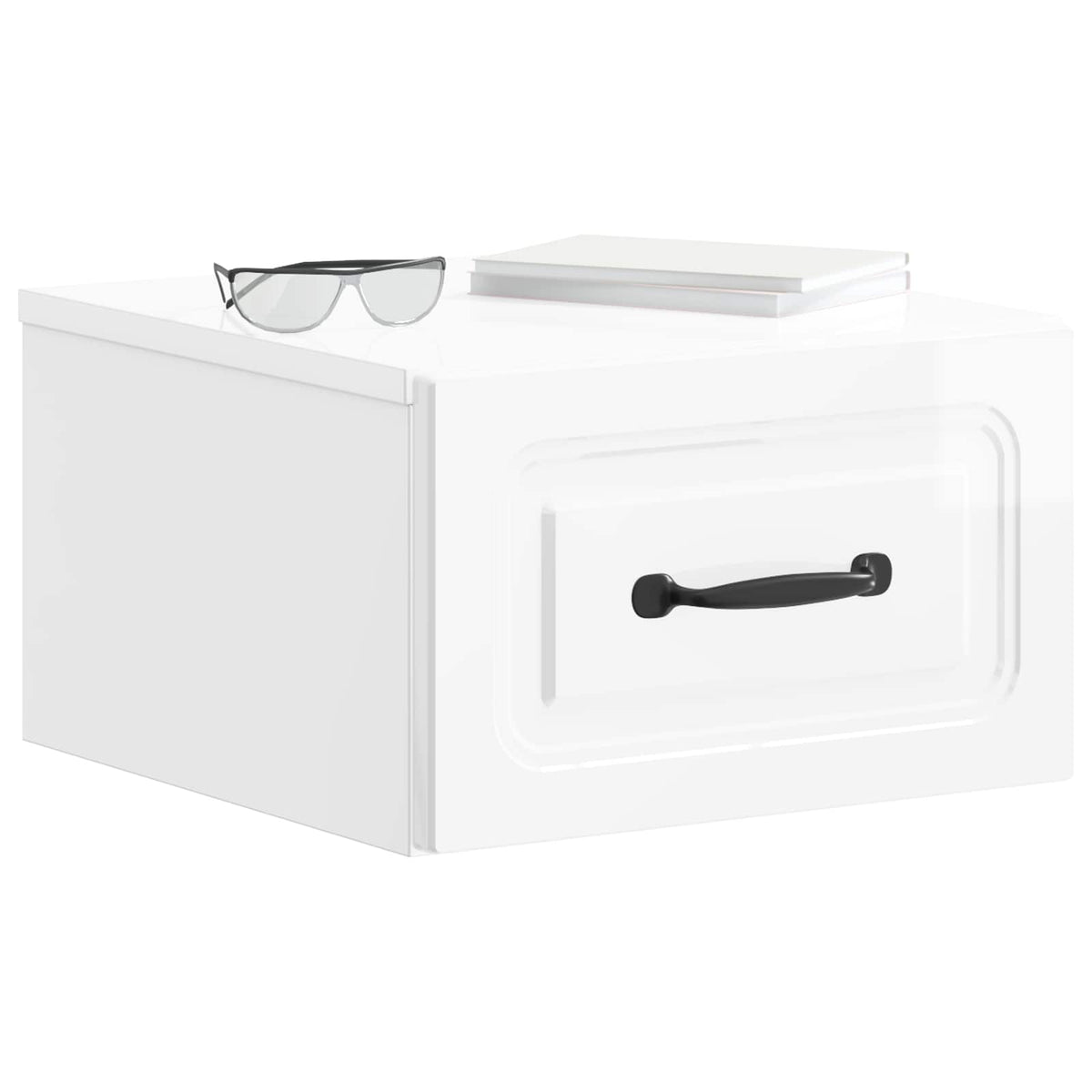 Vidaxl wandbeugel bedkast 2 st hoogglans wit 34,5 x 33 x 20 cm