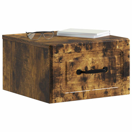 Vidaxl wandbeugel bedkast 2 st gerookt eiken 34,5 x 33 x 20 cm