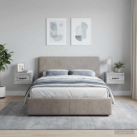 Vidaxl wandbeugel bedkast 2 st grijs sonoma 34,5 x 33 x 20 cm