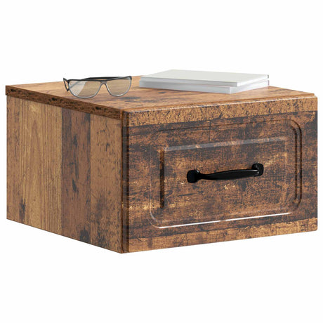 Vidaxl wandbeugel bedkast 2 st oud hout 34,5 x 33 x 20 cm bewerkt hout