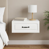 Vidaxl wandbeugel bedkast met lade wit 49 x 34,5 x 20 cm bewerkt hout