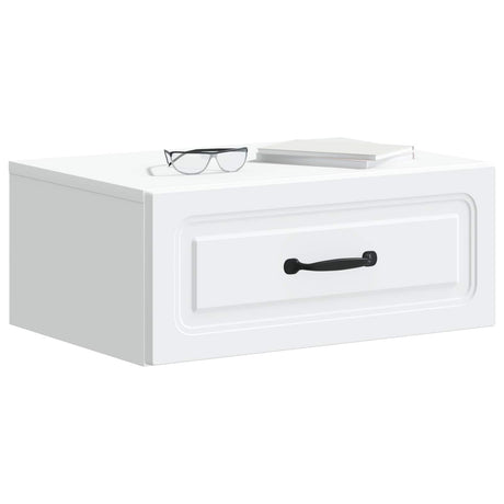Vidaxl wandbeugel bedkast 2 st wit 49 x 34,5 x 20 cm bewerkt hout