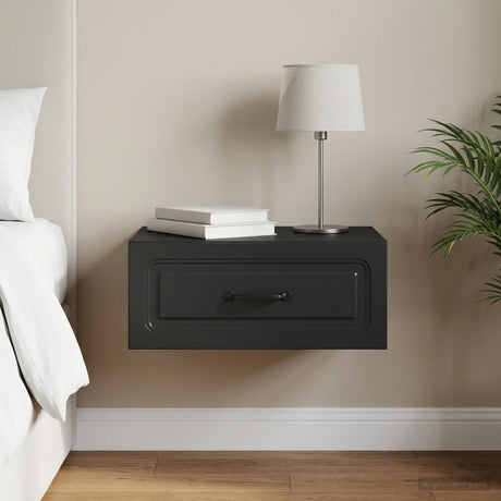 Vidaxl wandbeugel bedkast zwart 49 x 34,5 x 20 cm bewerkt hout