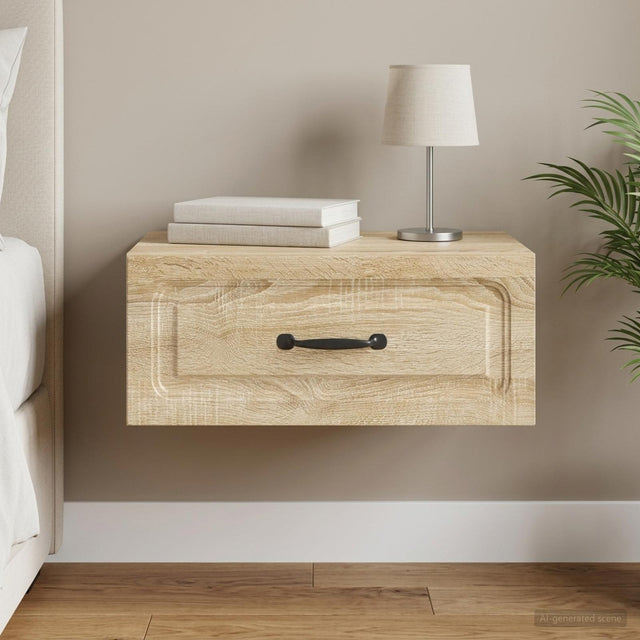 Vidaxl wandbeugel bedkast sonoma eiken 49 x 34,5 x 20 cm bewerkt hout