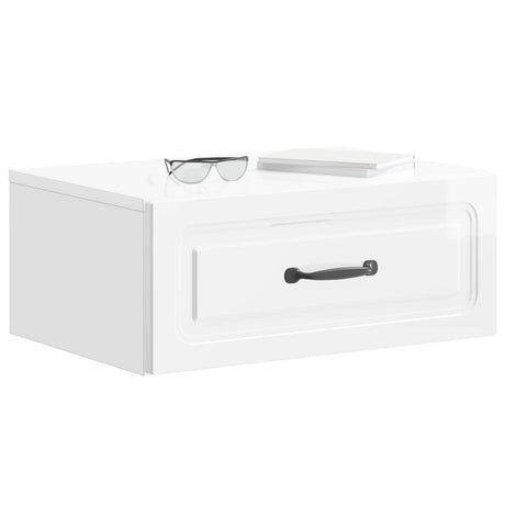 Vidaxl wandbeugel bedkast 2 st hoogglans wit 49 x 34,5 x 20 cm