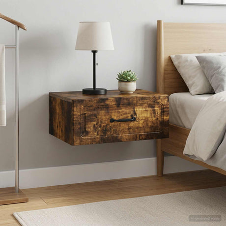 Vidaxl wandbeugel bedkast 2 st gerookt eiken 49 x 34,5 x 20 cm