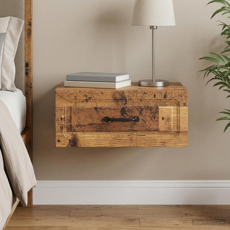 Vidaxl wandbeugel bedkast oud hout 49 x 34,5 x 20 cm bewerkt hout