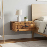 Vidaxl wandbeugel bedkast 2 st oud hout 49 x 34,5 x 20 cm bewerkt hout