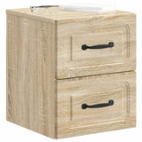 Vidaxl wandbeugel bedkast sonoma eiken 34,5 x 33 x 40 cm bewerkt hout