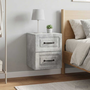 Vidaxl wandbeugel bedkast 2 st betongrijs 34,5 x 33 x 40 cm