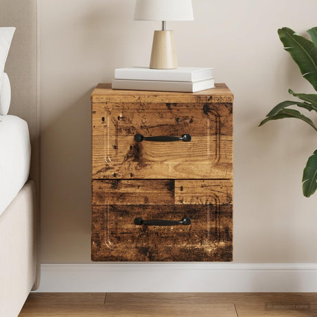 Vidaxl wandbeugel bedkast oud hout 34,5 x 33 x 40 cm bewerkt hout