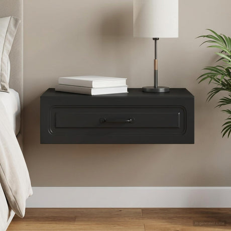 Vidaxl wandmontage zijtafel zwart 59 x 34,5 x 17 cm bewerkt hout