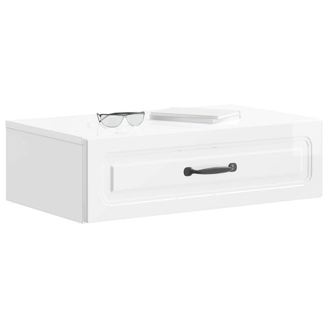 Vidaxl wandmontage zijtafel hoogglans wit 59 x 34,5 x 17 cm