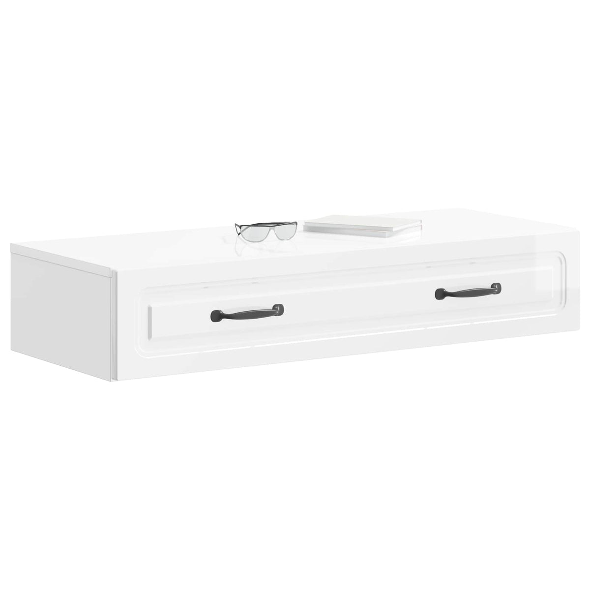 Vidaxl wandmontage zijtafel hoogglans wit 87,5 x 34,5 x 17 cm