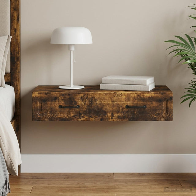 Vidaxl wandmontage zijtafel gerookt eiken 87,5 x 34,5 x 17 cm