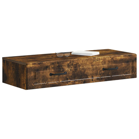 Vidaxl wandmontage zijtafel gerookt eiken 87,5 x 34,5 x 17 cm