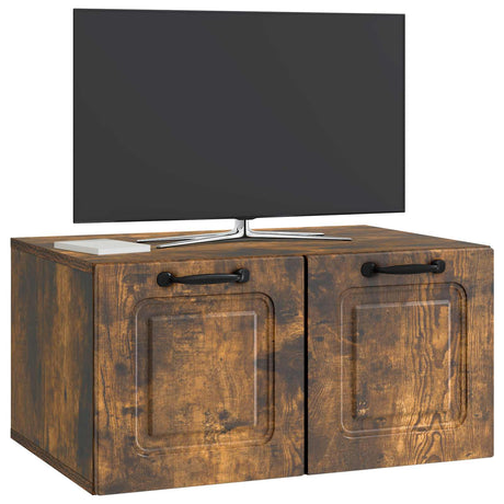 Vidaxl wandbeugel tv-kast gerookt eiken 59,5 x 41 x 30 cm bewerkt hout