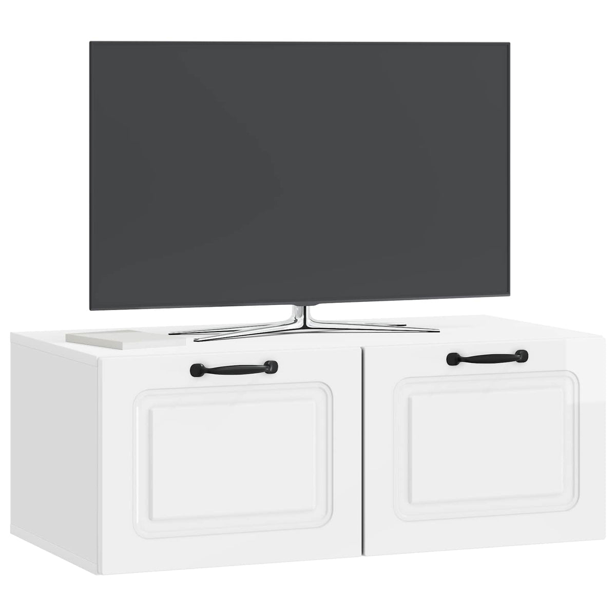 Vidaxl wandbeugel tv-kast hoogglans wit 78,5 x 41 x 30 cm bewerkt hout