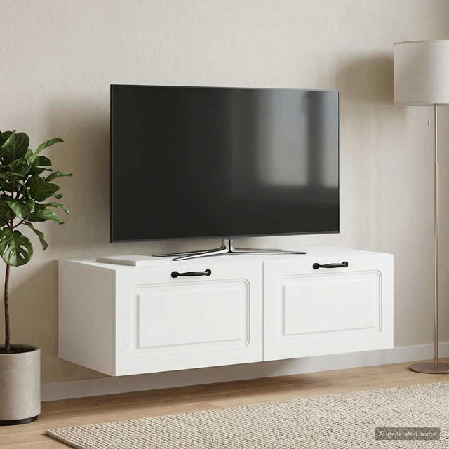 Vidaxl wandbeugel tv-kast wit 98 x 41 x 30 cm bewerkt hout