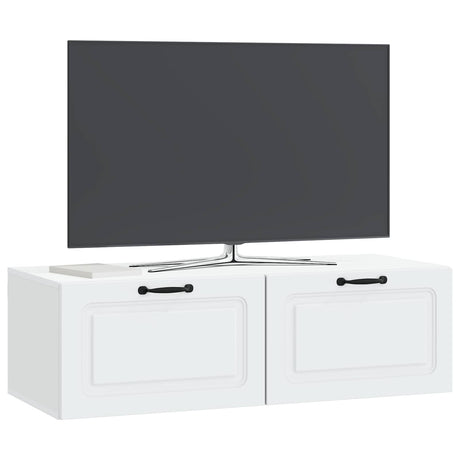 Vidaxl wandbeugel tv-kast wit 98 x 41 x 30 cm bewerkt hout