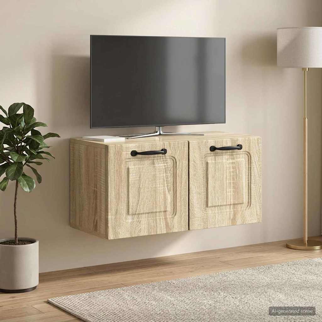 Vidaxl wandbeugel tv-kast sonoma eiken 59,5 x 31 x 30 cm bewerkt hout