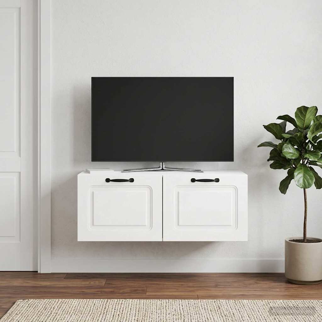 Vidaxl wandbeugel tv-kast hoogglans wit 78,5 x 31 x 30 cm bewerkt hout