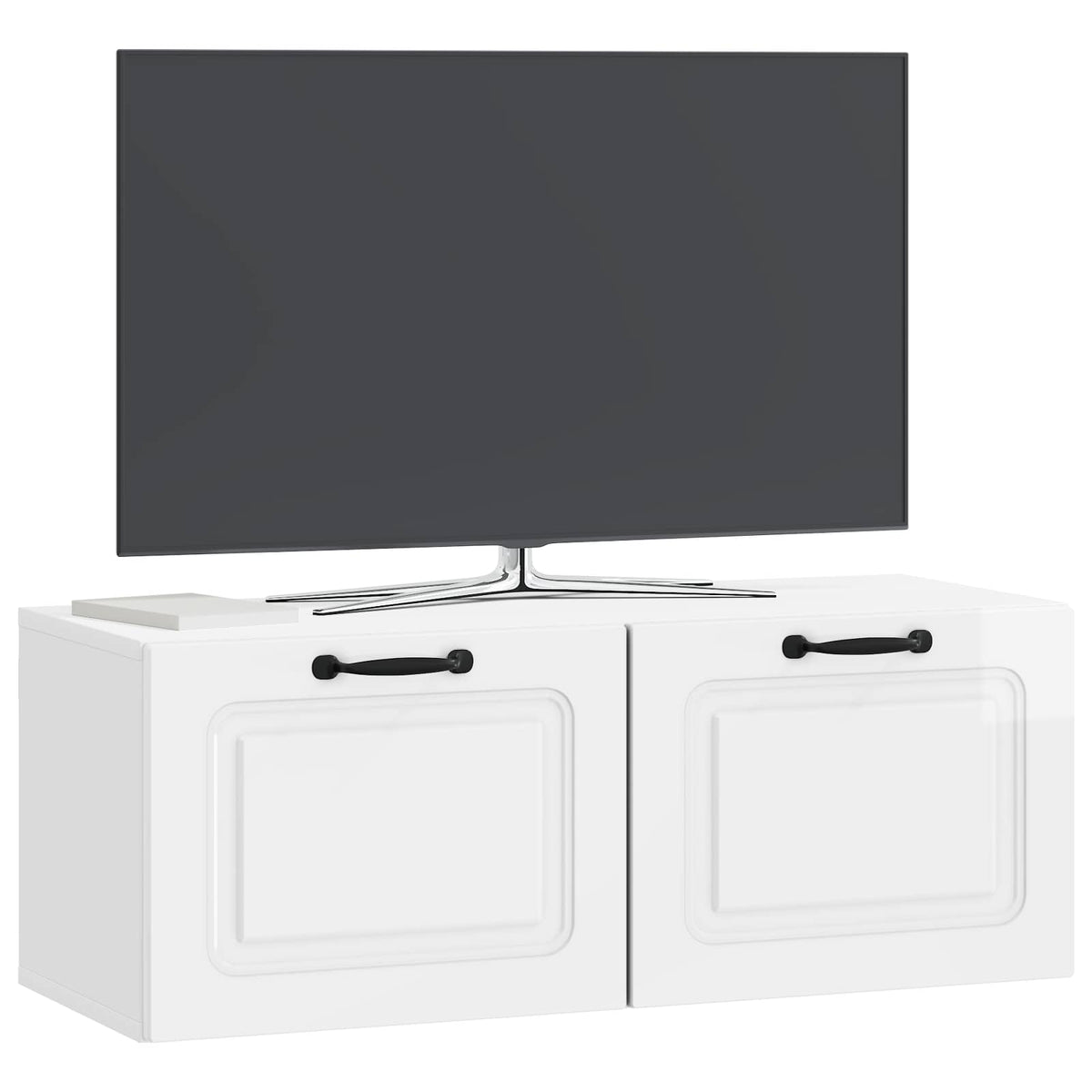 Vidaxl wandbeugel tv-kast hoogglans wit 78,5 x 31 x 30 cm bewerkt hout