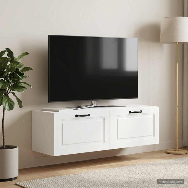 Vidaxl wandbeugel tv-kast wit 98 x 31 x 30 cm bewerkt hout