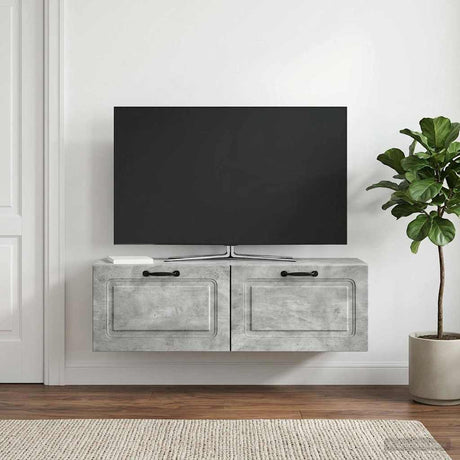 Vidaxl wandbeugel tv-kast betongrijs 98 x 31 x 30 cm bewerkt hout